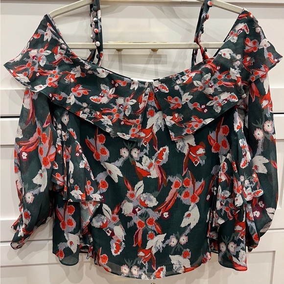 Tanya Taylor Off the Shoulder Silk Top - Picture 3 of 7